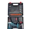 BONAI Tool Set with Drill, Cordless Drill Tool Kit Household Power Tools Drill Set with 2 pcs 36V Li-Ion Battery &amp; Charger for Home Tool Kit with 15 Pieces Bits (CD005)