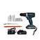 BONAI Tool Set with Drill, Cordless Drill Tool Kit Household Power Tools Drill Set with 2 pcs 36V Li-Ion Battery &amp; Charger for Home Tool Kit with 15 Pieces Bits (CD005)