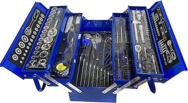 85Pieces Socket Set Toolbox Wrench set with Metal Box 1/2" &amp; 1/4" for home use and professional purpose