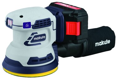 Makute 20V Cordless Orbital Sander, 125mm Sanding Pad, Variable Speed (7000/9000/11000 r/min), Compact and Portable Power Tool for Woodworking and Finishing, COS1251-2BL