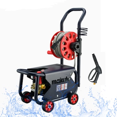 Makute 1500W Electric Pressure Washer, 220-240V, 45-80 Bar Working Pressure, 96mm Engine Diameter, with Water Column Round Nozzle &ndash; Ideal for Home, Car, and Patio Cleaning, HPW121-60P