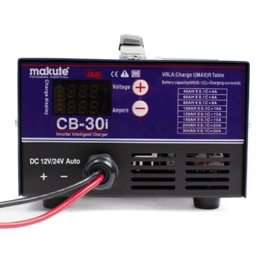 Car Battery Charger, 12V/24V Output, 4A-30A Charging Current, Digital Display, Overload and Polarity Reversal Protection, Lead-Acid Battery Charger for Motorcycles, Cars, Vans, Light Trucks-CB-30I