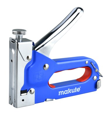 Heavy Duty 3-Way Staple Gun, Ideal for Upholstery, Woodworking, Ceiling Tiles, Roofing, Fits Narrow Crown Staples (4-14mm), Round Staples (10-12mm), Brads (10-14mm), 100-Piece Capacity, MKSG301214