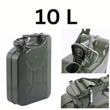 10L Metal Fuel Can with Flexible Spout, Leak-Proof Gasoline Storage Container for Outdoor and Emergency Use