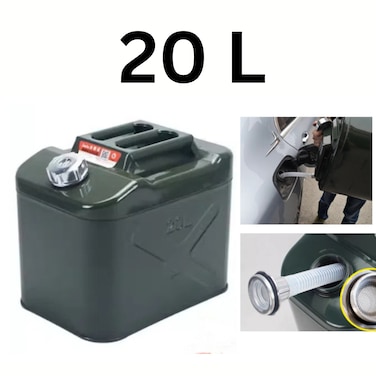20L Metal Fuel Can with Flexible Spout, Leak-Proof Gasoline Storage Container for Outdoor and Emergency Use