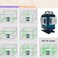 Bonai 16 Line 4D Green Beam Laser Level Self Leveling 360 Degree Multi Line Cross Line Vertical Horizontal USB Rechargeable High Precision Indoor Outdoor Construction Tool, BN-026L