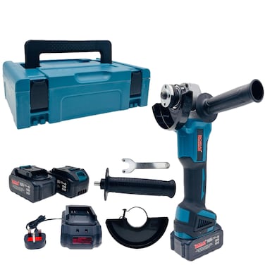 Bonai Cordless Brushless Angle Grinder 21V Lithium Battery Powered AngleGrinder Tool 115mm Grinding Head No Load Speed 0 to 10000rpm Battery Angle Grinder for Cutting and Polishing, Model MT 21V