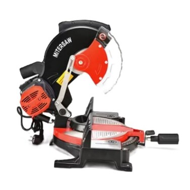 255mm Miter Saw, 1800W, 6000RPM, Adjustable Cutting Angles &amp; Dual Bevel Lock for Wood, Metal &amp; More &ndash; MS005