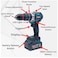 13mm Chuck Cordless Drill Set with 168VF, 7.0Ah Battery,Brushless motor, 65N&middot;m Torque, No-load speed, Adjustable torque Settings, Multi-function drill