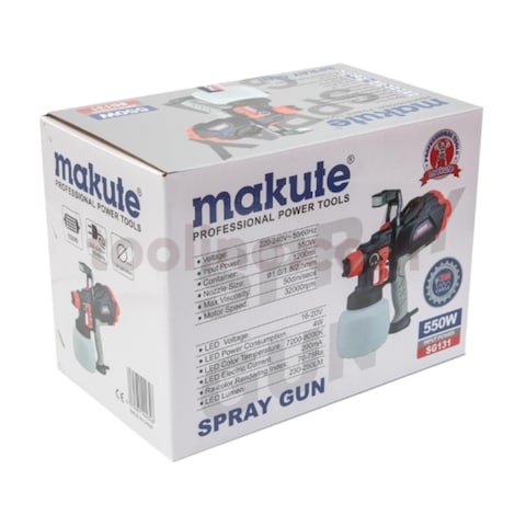 1200ML Electric Spray Gun with 550W, &Oslash;1.0/1.8/2.5mm Nozzle Size, 32000rpm, Adjustable Nozzles, Multi-Purpose Spraying,LED Light, 50 din/sec Max Viscosity for paints, varnishes, stains, and more -SG131