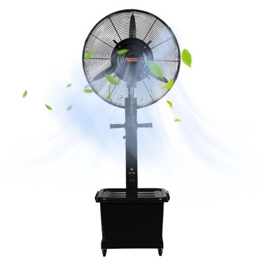 Industrial Mist Fan with 40L Water Tank &ndash; 26-Inch Pedestal Fan with Remote Control &amp; Oscillation for Home, Office &amp; Outdoor Cooling - HK-WT650