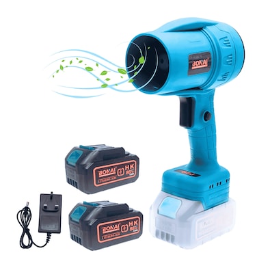 Bonai Jet Dry Blower 88VF Cordless Leaf Blower with 2 Batteries &amp; Charger, Dual Speed Electric Air Blower for Dust, Leaves, Car Drying, Outdoor &amp; Garage Cleaning, Turbo Air Blower-BN-HK59