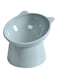X spring Tilted Cat Food Bowl, Elevated Cat Bowls with Slanted, Cat Food Bowl with Anti Vomiting, Cat Bowls with Whisker Friendly, Plastic Blue Cat Bowl, for Daily Indoor Boys Girls Cats