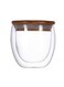 Layer Wall Tea Cup With Bamboo Lid Clear