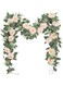 SYOSI Artificial Rose Garland, Fake Rose Vine Garland Artificial Rose Vines Garland Pink Artificial Flower Garlands for Hotel Wedding Home Party Garden Craft Art Decor(1PCS 13FT Light Pink)