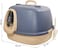 Fully-enclosed cat litter box, Splash-proof cat toilet with Corridor entry &amp; exit, Portable handle, Deodorant filter, and Litter scoop, Ideal for indoor cats &amp; kittens, Easy to clean 60 cm (Navy-blue)