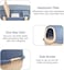 Fully-enclosed cat litter box, Splash-proof cat toilet with Corridor entry &amp; exit, Portable handle, Deodorant filter, and Litter scoop, Ideal for indoor cats &amp; kittens, Easy to clean 60 cm (Navy-blue)