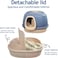 Fully-enclosed cat litter box, Splash-proof cat toilet with Corridor entry &amp; exit, Portable handle, Deodorant filter, and Litter scoop, Ideal for indoor cats &amp; kittens, Easy to clean 60 cm (Navy-blue)