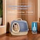Fully-enclosed cat litter box, Splash-proof cat toilet with Corridor entry &amp; exit, Portable handle, Deodorant filter, and Litter scoop, Ideal for indoor cats &amp; kittens, Easy to clean 60 cm (Navy-blue)