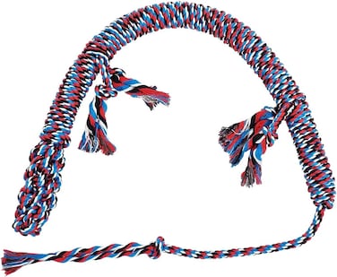 Large dog rope toy with Durable, 100% cotton dog toy for all breeds, Safe resistant interactive toy, 125 cm Aggressive chewer, Cleaning teeth and Protects oral health, Toy for Tug of War (Multi-color)