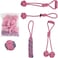 Combo pack of 5 rope toys, Durable and 100% cotton, Ideal for small to medium dogs, 32 cm Interactive chew toy for Dental health, Play, Aggression, and Tug of War, Loop handle with rope ball (Pink)