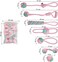 Combo pack of 7 rope toy, Durable and 100% cotton, Ideal for small to medium dogs, 32 cm Interactive chew toy for Dental health, Play, Aggressive, and Tug of War, Loop handle with rope ball (Pink)