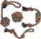 Dog toy combo set, 4 design rope with 1 Pack, Loop handle rope with ball, 100% cotton rope for cleaning teeth, Oral health and Aggressive chewer, Tug of War for small to medium dog, 32cm (Multi-color)