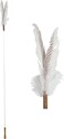 Interactive cat teaser wand toy for Cats &amp; Kittens, Cat teaser wand with Wooden handle, Durable metal rod, and Jingling bell, Ideal for feline friends&rsquo; playtime and bonding, 160 cm (White)