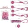 Dog toy combo set, 5 design rope with 1 Pack, Loop handle rope with ball, 100% cotton rope for Cleaning teeth, Oral health and Aggressive chewer, Tug of War for Medium to Large dogs, 45 cm (Pink)