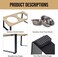 Bamboo cat feeding station with Stainless steel bowls, Durable iron frame, and Non-slip bottom, Elevated pet feeder for cats &amp; small dogs, Easy to assemble, 33 cm (Beige)