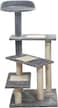 Cat tree with Climbing ladders, Cover with Soft plush fabric, and Durable, Indoor cat playground for all size breeds, Activity tower with Top perch, Sisal carpets, and Scratching posts, 102 cm (Grey)