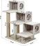 Cat tree with Step design, Soft plush cover, Cat condo and Scratching posts, 96 cm Multi-level cat tower for Indoor cats, Cat climbing furniture and Space saving cat tree (Beige)
