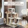 Cat tree with Step design, Soft plush cover, Cat condo and Scratching posts, 96 cm Multi-level cat tower for Indoor cats, Cat climbing furniture and Space saving cat tree (Beige)