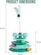 Cat turntable toy with Colorful balls and Artificial feather for endless fun, Durable plastic pet exercise toy for indoor cats, Stimulates hunting instincts, No battery needed, 49 cm (Green)
