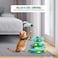 Cat turntable toy with Colorful balls and Artificial feather for endless fun, Durable plastic pet exercise toy for indoor cats, Stimulates hunting instincts, No battery needed, 49 cm (Green)