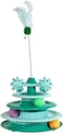 Cat turntable toy with Colorful balls and Artificial feather for endless fun, Durable plastic pet exercise toy for indoor cats, Stimulates hunting instincts, No battery needed, 49 cm (Green)