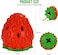 Interactive strawberry-shaped dog toy, Natural rubber teeth cleaning pet toy with hidden treats, Durable Puppy toy for Aggressive chewers, Ideal for Gum massage 10 cm (Red)