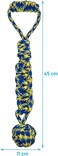Dog chew toy for Puppies &amp; Adult dogs, Interactive teeth cleaning chew rope toy with Knots design and Handle, Suitable for Dental care and Tug play, Dog rope toy 45 cm (Blue/Yellow)
