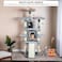 Multi-level cat tree tower with Cat turntable toy, Multiple perches, Dangling balls, Cozy cat condos, and Sisal scratching board, Sturdy indoor cat tree for cats and kittens, 163 cm (Grey)