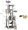 Multi-level cat tree tower with Electric mouse toy, Plush perches, Cozy hammock, Sisal scratching post, Double cat condos, and Climbing ladder, Ideal for indoor cats &amp; kittens, 182 cm (Grey)