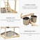 Natural wood bird perch stand with Bird nest, Climbing ladders, Swinging perch, Colorful toys, feeding bowls, and Removable tray, Bird training and play station for pet birds 63 cm (Beige)