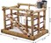 Natural wood bird playstand with Stainless steel food cups, Standing perches, Climbing ladders, and Swinging bird toys, Ideal for Cockatiels, Conures, and Small birds, 36 cm (Beige)