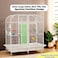 Extra large bird cage for Parrots, Macaws, and Other large birds, Heavy-duty Partition cage with Wooden perches, Feeding cups, Lockable door, Removable tray, and Universal wheels 180 cm (White)