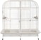 Extra large bird cage for Parrots, Macaws, and Other large birds, Heavy-duty Partition cage with Wooden perches, Feeding cups, Lockable door, Removable tray, and Universal wheels 180 cm (White)