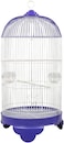 Round bird cage with Hanging swing, Feeding cups, Plastic perches, and Removable base, Sturdy metal bird cage for small birds, Ideal for indoor/outdoor use, Easy to assemble, 73 cm (Purple)