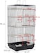 Bird cage with Portable handle, Wooden perches, Feeding cups, and Removable tray, Spacious metal wire indoor bird cage for Canaries, Finches, Lovebirds, and Other small birds, 98 cm (Black)