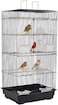 Bird cage with Portable handle, Wooden perches, Feeding cups, and Removable tray, Spacious metal wire indoor bird cage for Canaries, Finches, Lovebirds, and Other small birds, 98 cm (Black)