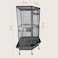 Corner bird cage for Parrots, Macaws and Parakeets, Heavy-duty metal large bird cage with Wooden perch, Stainless steel food bowls, Removable tray, and Universal wheels, 162 cm (Black)