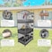Large triple stackable bird cage with Wooden perches, Food bowls, Removable tray, and Universal wheels, Wrought iron bird breeding cage for Parakeets, Lovebirds, and Cockatiels, 186 cm (Black)