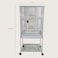 Bird cage for small to medium birds, Wrought iron bird flight cage with Wooden perches, Feeding bowls, Removable tray, Storage shelf, and Universal wheels, 136 cm (White)